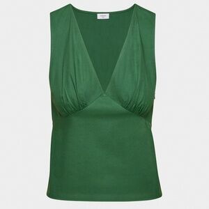 Artizia Loyal Top - V-Neck Blouse in Nori Green NWT